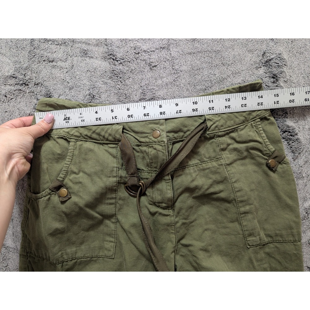 Anthropologie Casual Shorts W/ Belt Women's Size 28 Green - Picture 6 of 12